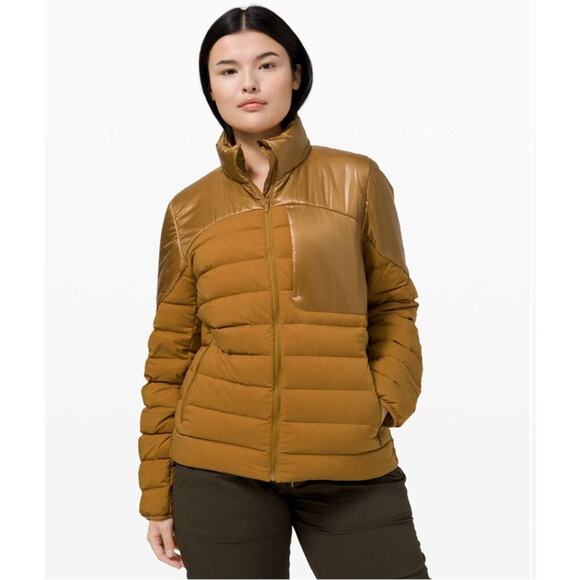 *NWT Lululemon WomenNavigation Stretch Down Jacket Spiced Bronzed sz 8